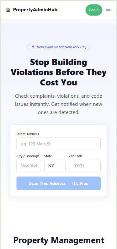 The homepage scan box — no login needed